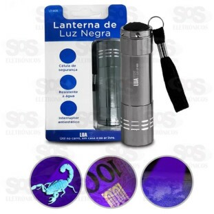 Lanterna de Luz Negra Ultravioleta Detecta Nota Falsa  Luatek LT-405