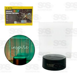 Luminária LED 3D Tipo Lousa Com Caneta B-Max BM-F945