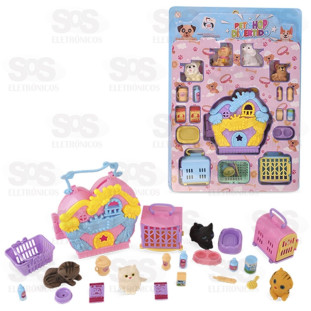 Meu Pet Shop Divertido Com 22 Peças Pica Pau PI4214