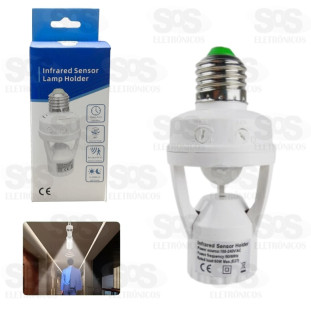 Bocal de Lâmpada Com Sensor De Presença Bocal E27 JC-SL01