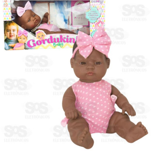 Boneca Gordukinha Negra 100% Vinil Nova Toys 1167