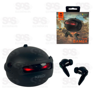 Fone Gamer Bluetooth TWS Capacete Com LED Kaidi KD-777
