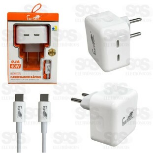 Carregador Turbo Type C 45W 9.1A + 2PD Eletromex EL-4021-CC
