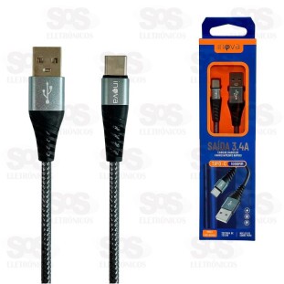 Cabo De Dados Rápido Type C 3.4A 1 Metro Inova MD-6009