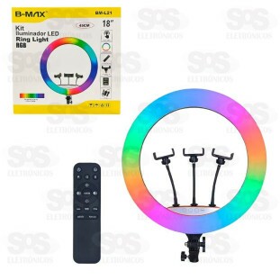 Iluminador Ring Light 18 Polegadas RGB B-Max BM-L21
