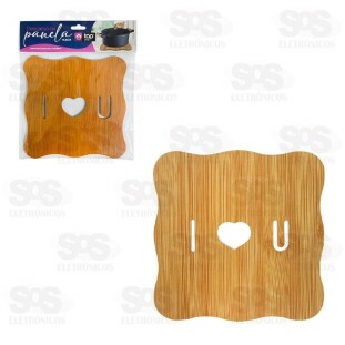 Descanso de Panela Quadrado Madeira 16,5CM TOP1271