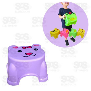 Banqueta Infantil De Plástico Bichinhos Caerus CRS-2278