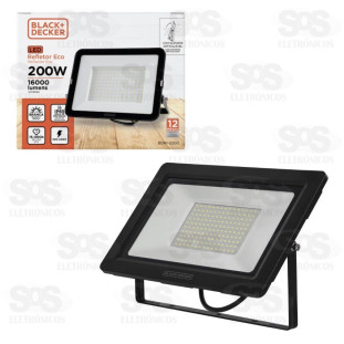 Refletor Eco Quadrado LED Branco 200W Black+Decker BDR1-0200