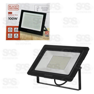 Refletor Eco Quadrado LED Branco 100W Black+Decker BDR1-0100