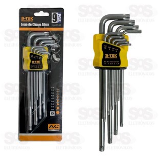 Kit Chave Allen 1,5 a 10mm Com 9 Peças B-Tek BT-524
