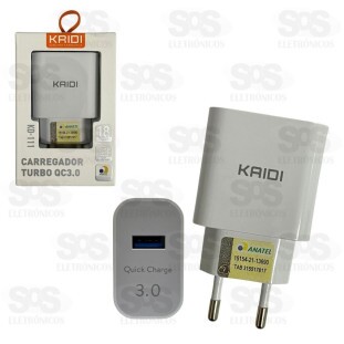 Carregador Turbo QC3.0 18W Kaidi KD-111