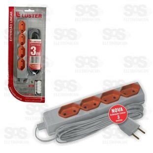 Extensão 4 Tomadas 2 Pinos 3 Metros Luster 2170