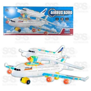 Avião Infantil Bate E Volta Com Luzes E Sons Toy King Tk-Ab4526
