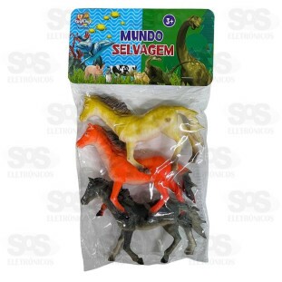 Cavalos De Plástico Com 3 Peças Toy King Tk-Ab5452