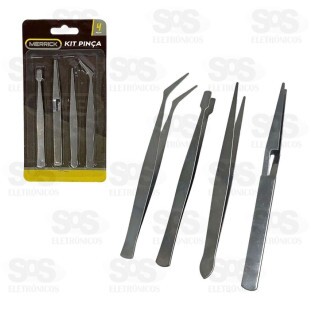 Kit Pinça De Precisão 4 Unidades 5140