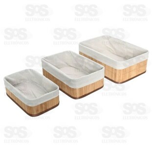 Jogo 3 Cestos De Bambu Multiuso Onyx 6435