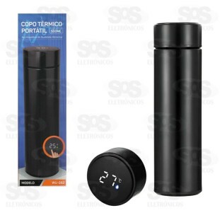 Garrafa Térmica Inox Com Sensor de Temperatura 500ml