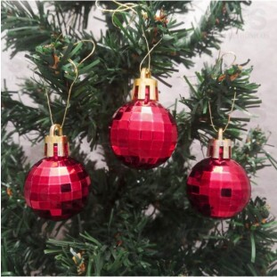 Kit 6 Bolas De Natal 3Cm Facetadas Bol081A