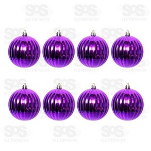 Kit 8 Bolas De Natal 6Cm Lilas Bol1532A
