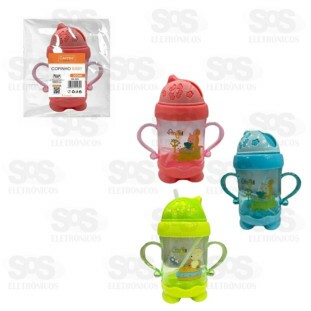 Copo Infantil De 300Ml Com Alça E Canudo Crs-2272