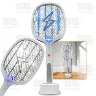 Raquete Elétrica Mata Inseto Com Base Luatek Lk-Dwp02