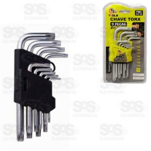 Kit Chave Torx T10 A T50 Com 9 Peças Fbg-3372