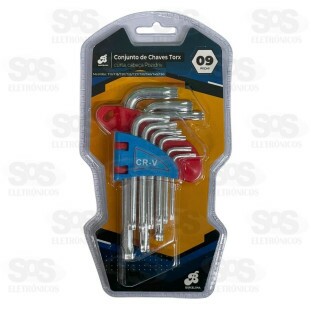 Kit Chave Torx T10 A T50 Com 9 Peças Bar-313002-4
