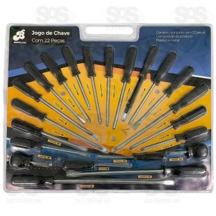 Kit De Chaves Fenda/Philips 22 Unidades Bar-58326