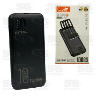 Carga Extra 10.000mAh 4 Interfaces Eletromex EL-2953