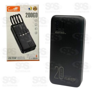 Carga Extra 20.000mAh 4 Interfaces Eletromex EL-2955