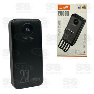 Carga Extra 20.000mAh 4 Interfaces Eletromex EL-2957