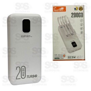 Carga Extra 20.000mAh 4 Interfaces Eletromex EL-2959