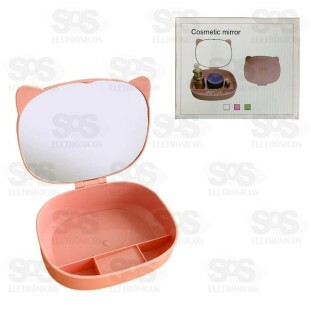 Porta Maquiagem Com Espelho 4 Divisões AL-2740