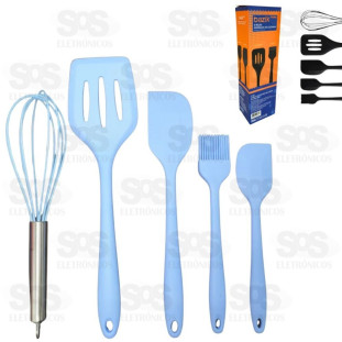 Kit Utensílios De Cozinha De Silicone Bazik Com 5 Peças Wu-337