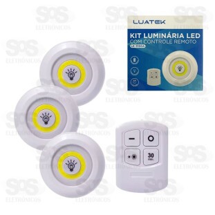 Kit 3 Luminárias Spot Com Controle Remoto Luatek LK-3100A