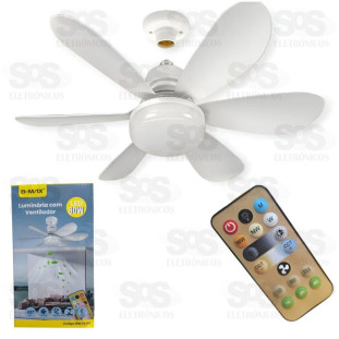 Lâmpada De Ventilador De Teto E27 30W Com Controle B-Max F3101