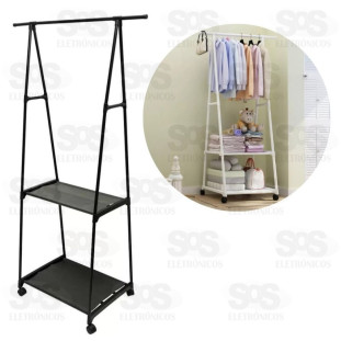 Cabideiro Arara De Roupas e Sapatos Com Rodinha B-Max F1502