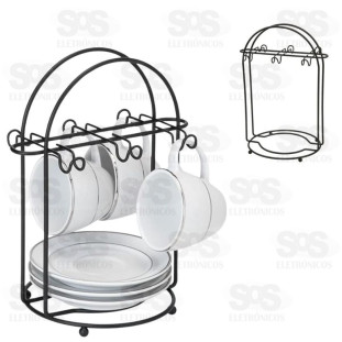 Suporte Para Xícaras e Pires de Ferro Forjado B-Max F-1749