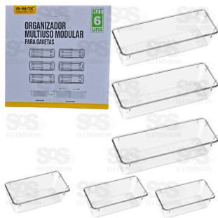 Kit Organizador Modular 6 Peças Em Acrílico B-Max BM-1384
