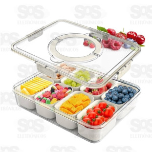 Organizador de Alimentos Com 8 Divisórias Tampa Hermética B-Max F1279