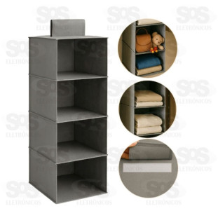 Organizador Suspenso Guarda Roupa 4 Divisórias Dobrável B-Max F1646