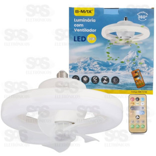 Luminária LED Com ventilador 50W e Controle Remoto B-Max BM-F3105