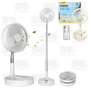 Ventilador Recarregável Dobrável Com Controle Remoto B-Max F1755
