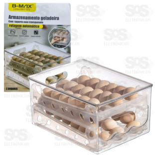 Organizador Transparente de Ovos Rolagem Automática B-Max F1273