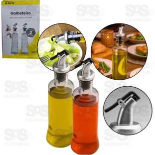 Kit 2 Galheteiro Porta Azeite de Vidro 300ml B-Max F1318