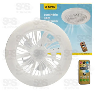Luminária Com Ventilador 30W e Controle Remoto B-Max F3104