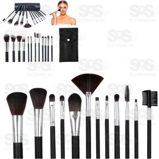 Kit Com 12 Pincéis Para Maquiagem e Estojo B-Max F1378