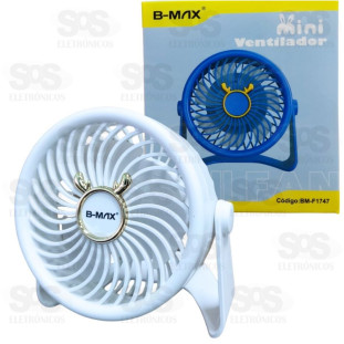 Mini Ventilador de Mesa Giro 90 Graus B-Max F1747