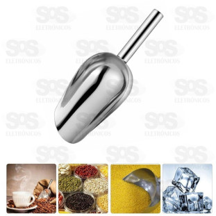 Pá Pegador de Inox Gelo, Grãos, Cereais 23cm HM-767