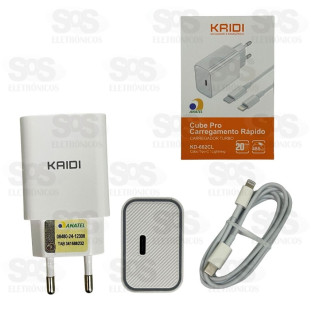 Carregador Turbo 20W Cabo Lightning Kaidi KD-662CL